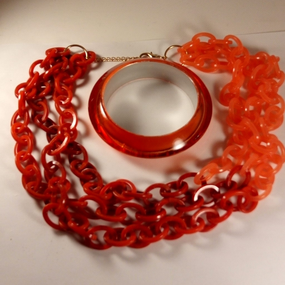 Orange & Red Necklace & Bracelet